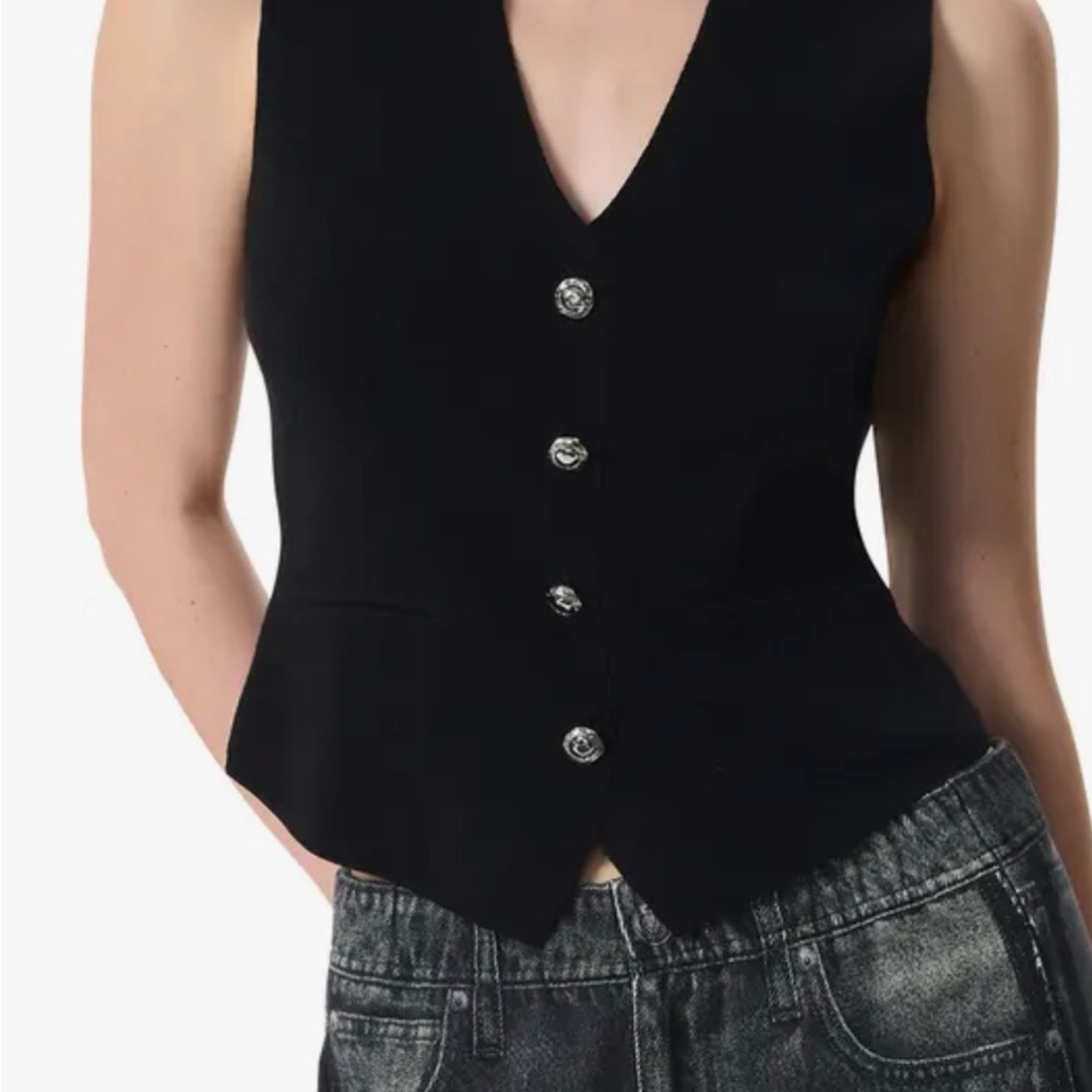 Black Button-Up Vest